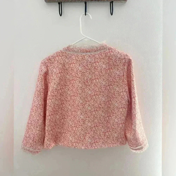 Pearl Lela Rose Fringe Tweed Jacket LIKE NEW - Picture 2 of 3